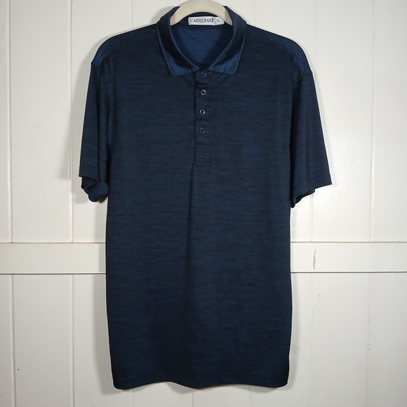 Cariloha Other - Cariloha Bamboo Polo Shirt Mens XL Navy Blue Space Dye Short Sleeve Pineapple